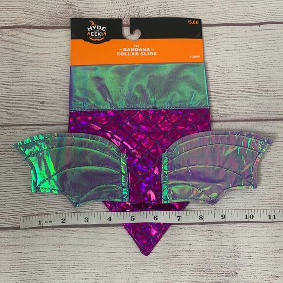 Hyde and Eeek! Purple and Irridescent Dragon Wing Dog Costume Collar Bandana - Picture 12 of 13